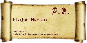 Plajer Martin névjegykártya